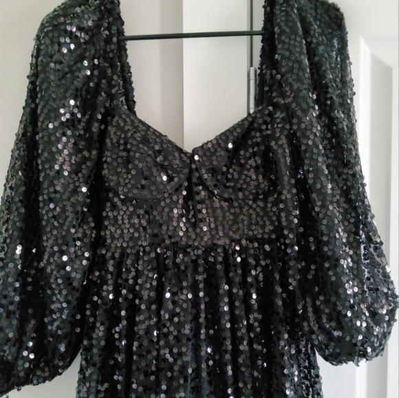 Selkie Black Princess Sequin Gown - Picture 11 of 16